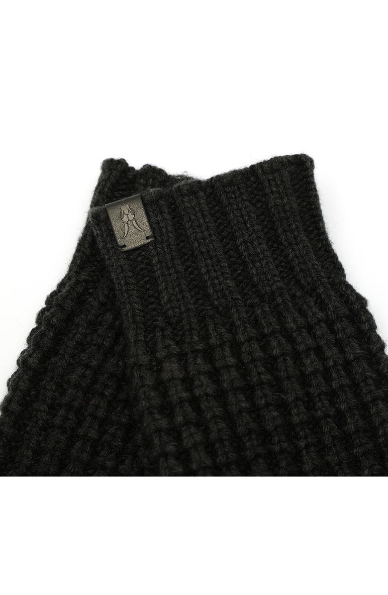 AllSaints Waffle Stitch Wool Blend Fingerless Gloves, Alternate, color, Cinder Black Marl