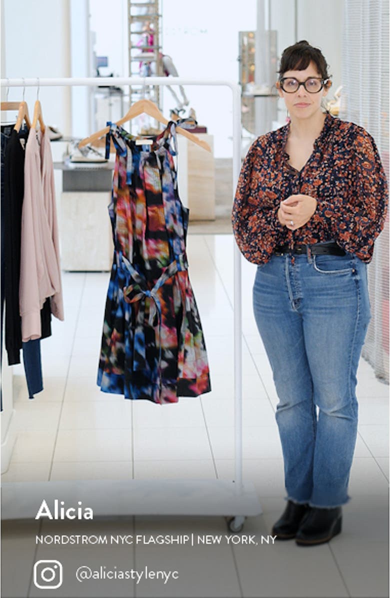 Brienne Print Belted Minidress, sales video thumbnail