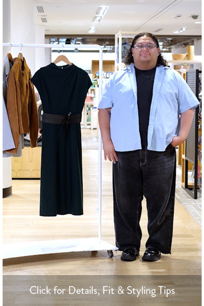 Funnel Neck Flared Midi Dress video