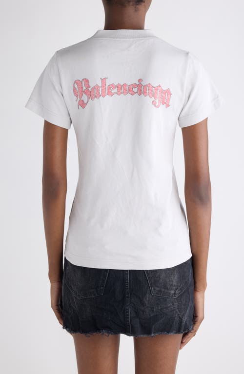 Balenciaga Women Graphic Logo Crew Neck T-shirt In White