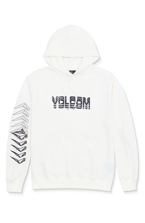 Volcom Cement Logo Graphic Hoodie in White Heather 