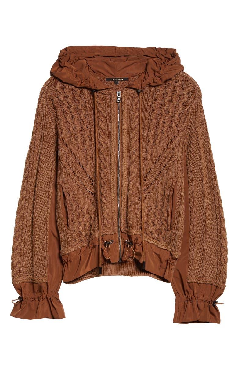 KOBI HALPERIN Lynne Mixed Knit Zip-Up Sweater, Alternate, color, 
