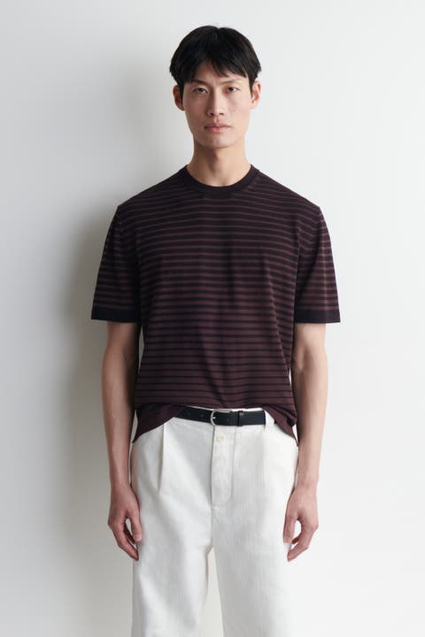 Striped Knitted Cotton T-shirt