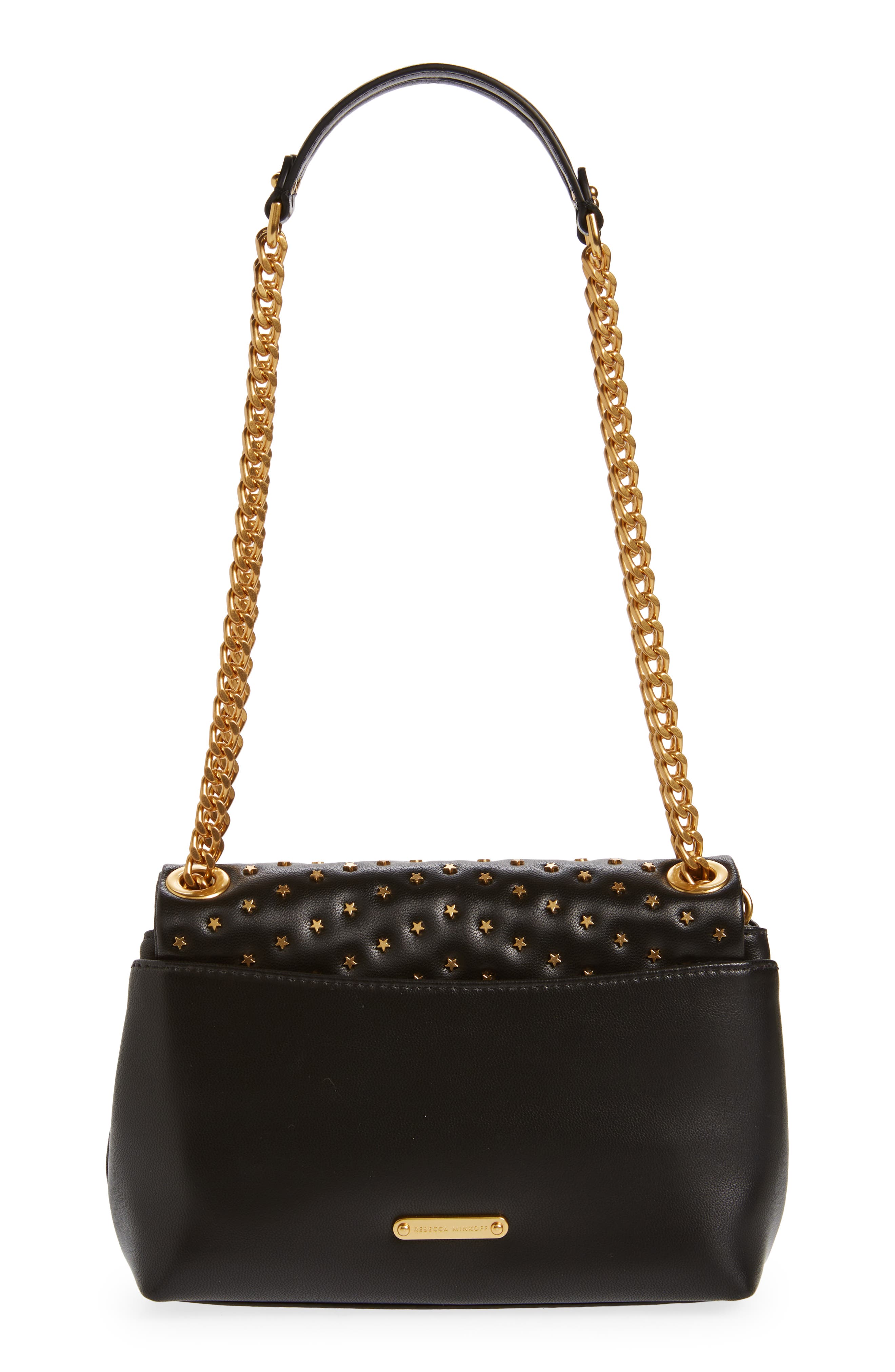 Rebecca Minkoff Edie Stud Quilted Leather Convertible Crossbody Bag, Alternate, color, 