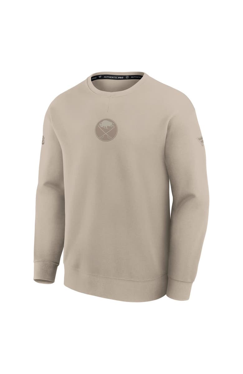 FANATICS Men
s Fanatics Tan Buffalo Sabres Authentic Pro Road Tri-Blend Sweatshirt, Alternate, color, Tan