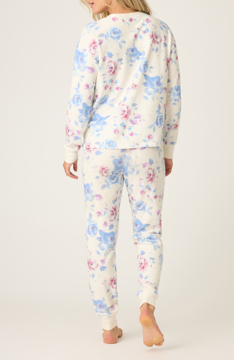 PJ Salvage Rodeo Rose Thermal Pajamas, Alternate, color, Natural