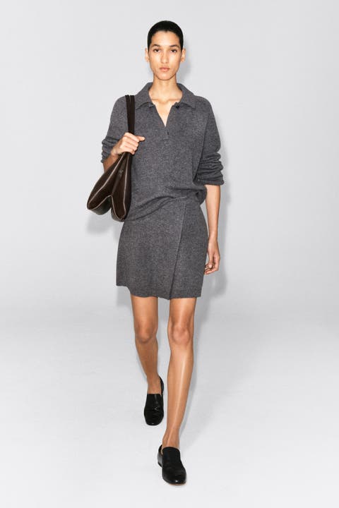 Merino Wool Mini Wrap Skirt