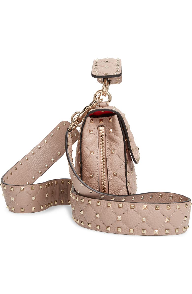 Valentino Garavani Spike Up Matelassé Calfskin Leather Shoulder Bag, Alternate, color,