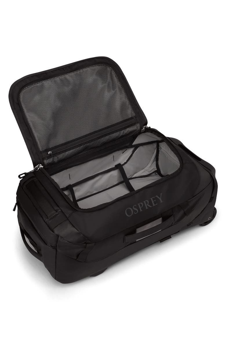 Transporter 60-Liter Duffle Wheeled Carry-On Luggage, Alternate, color, RAVEN BLACK/BLACK