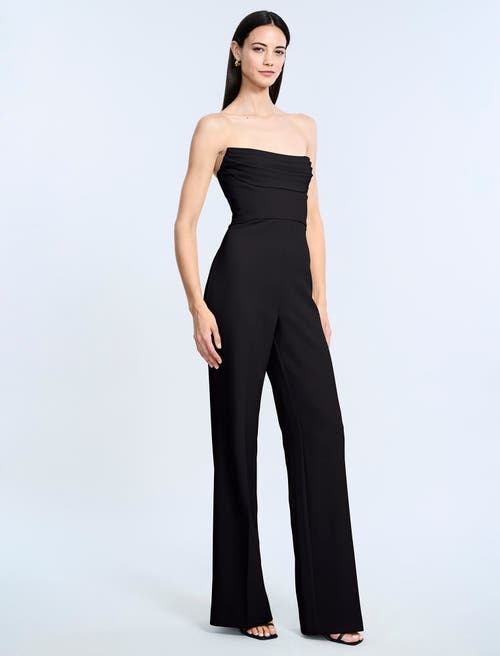 Bcbg Corset Jupmsuit With Drape In Black