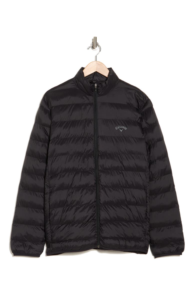 Channel Quilted Puffer Jacket, Alternate, color, CAVIAR