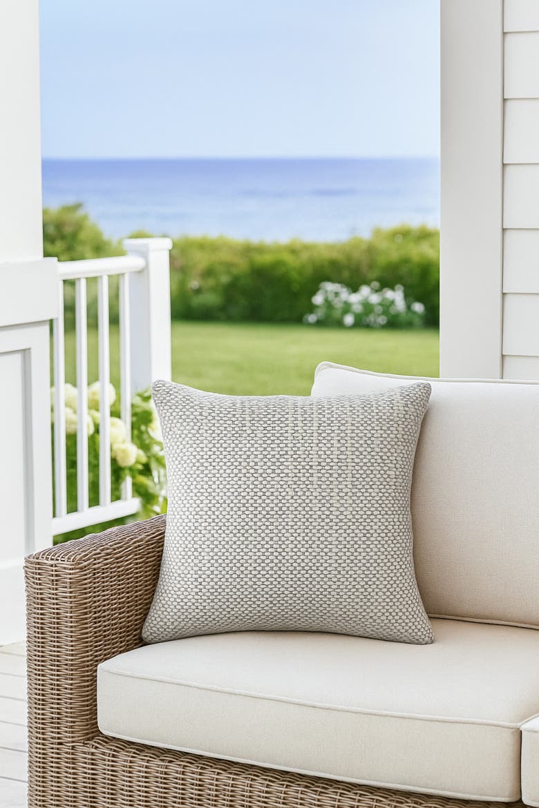 Shoreline Grid Pillow, Alternate, color, Light Grey