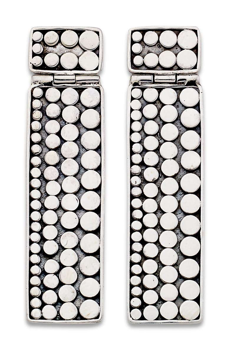 SAMUEL B. Sterling Silver Dot Design Bar Drop Earrings, Main, color, 