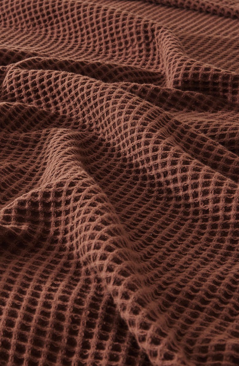 Woven & Weft Cotton Waffle Weave Blanket, Alternate, color, Cacao Brown