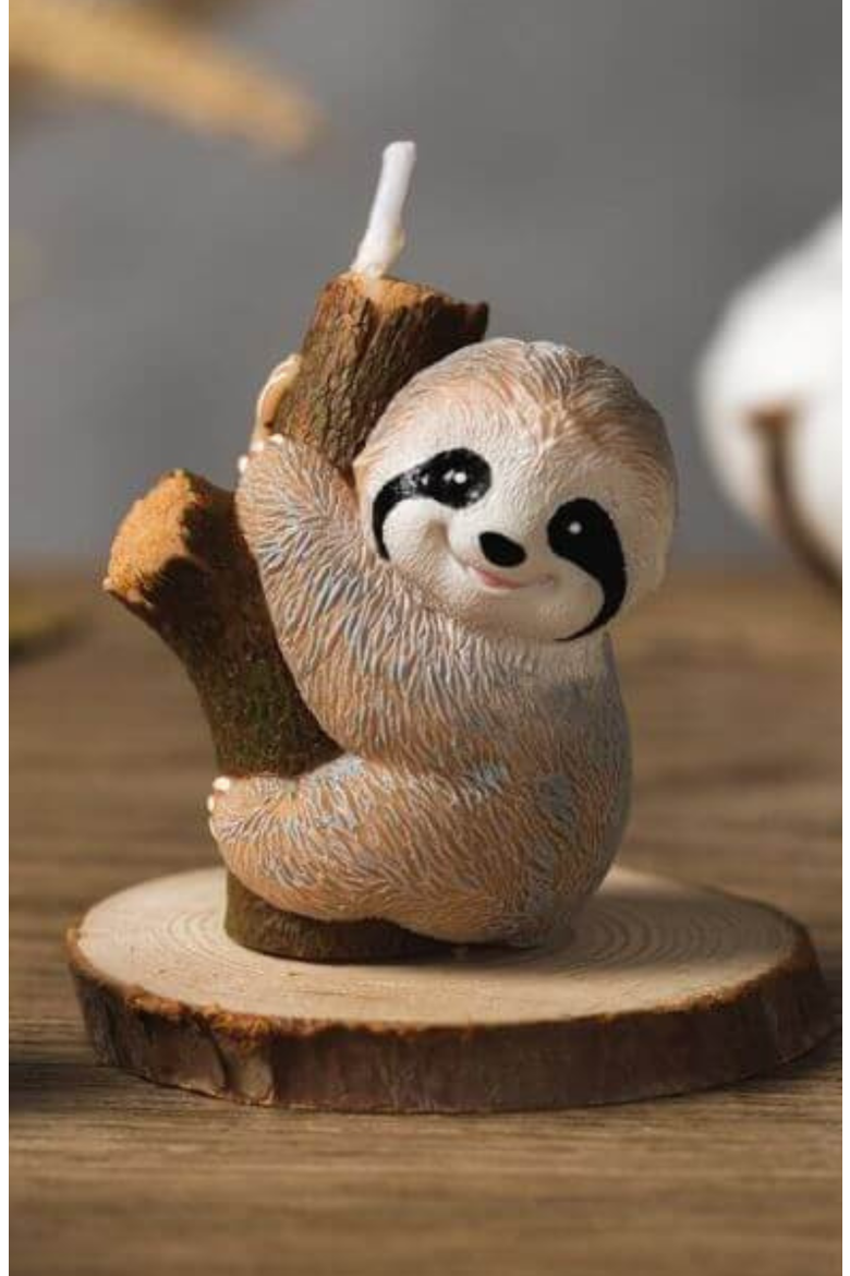 Sloth Candle, Alternate, color, Beige