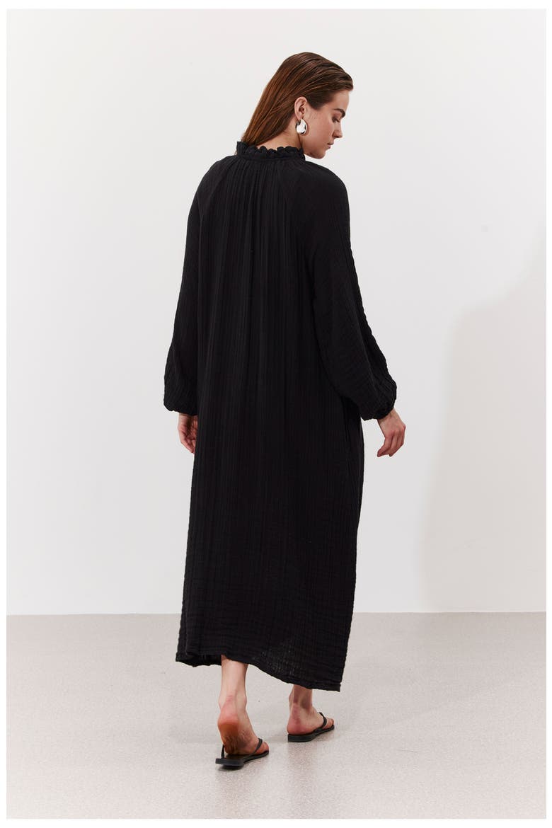 Cloudshore Ruffle Collar Dress Cover-Up, Alternate, color, Black