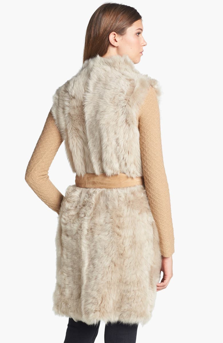 Tory Burch 'Dominique' Reversible Genuine Shearling Vest, Alternate, color, 
