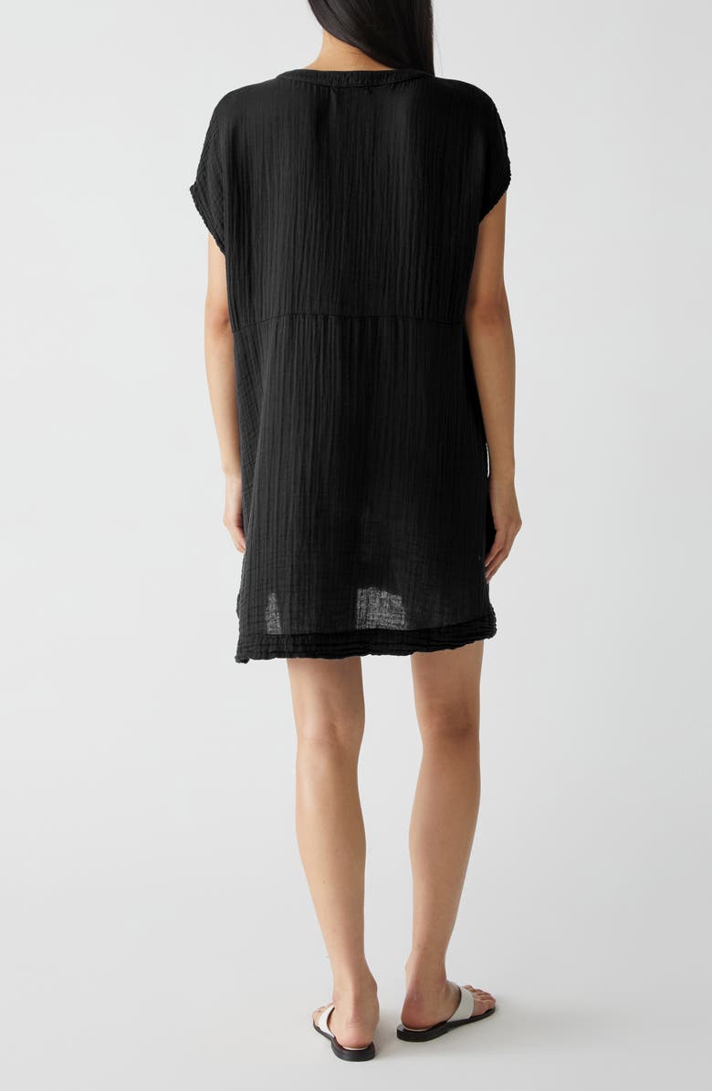 Michael Stars Mira Split Neck Gauze Dress, Alternate, color,