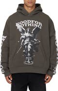 Good For Nothing Boxy Washed Statue Print Hoodie