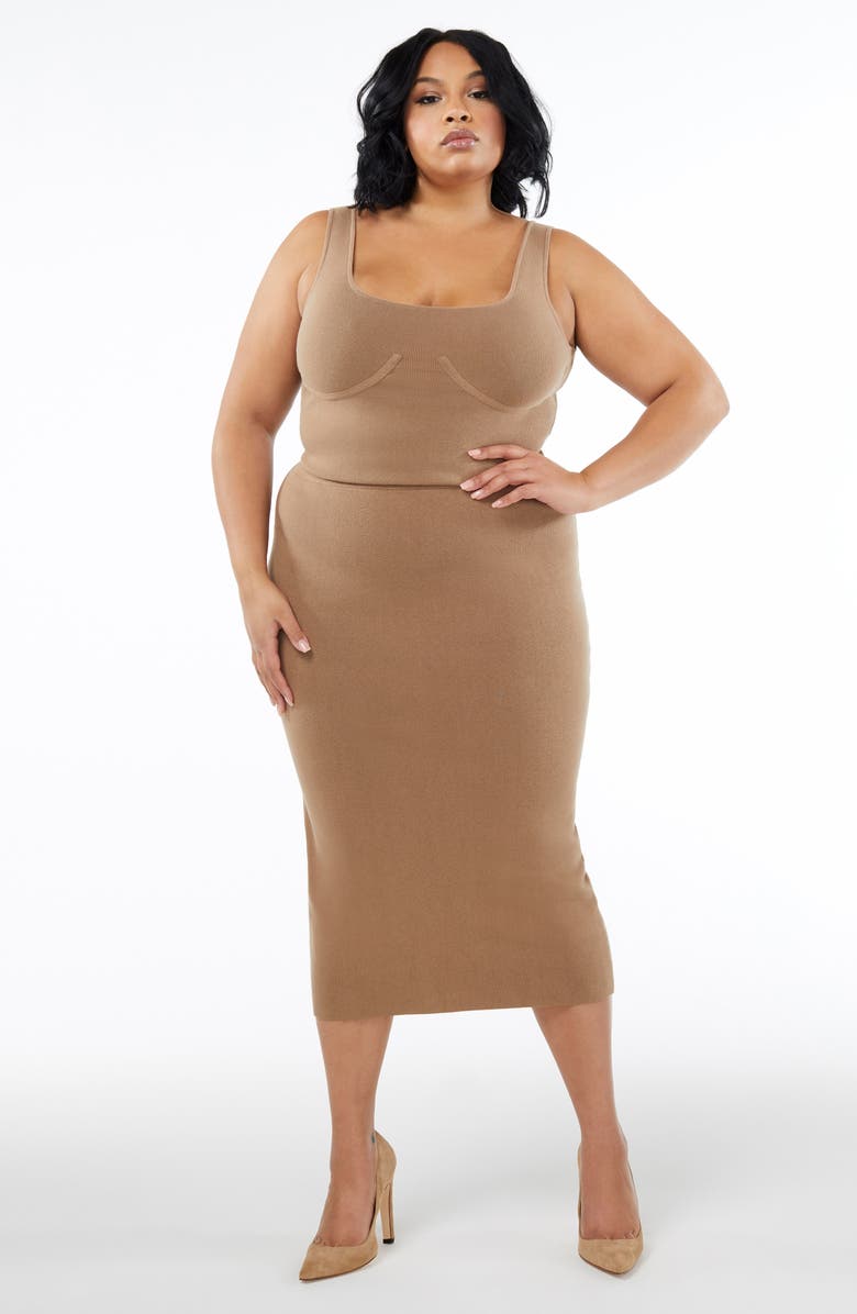 Good American Solid Slim Midi Skirt, Alternate, color,