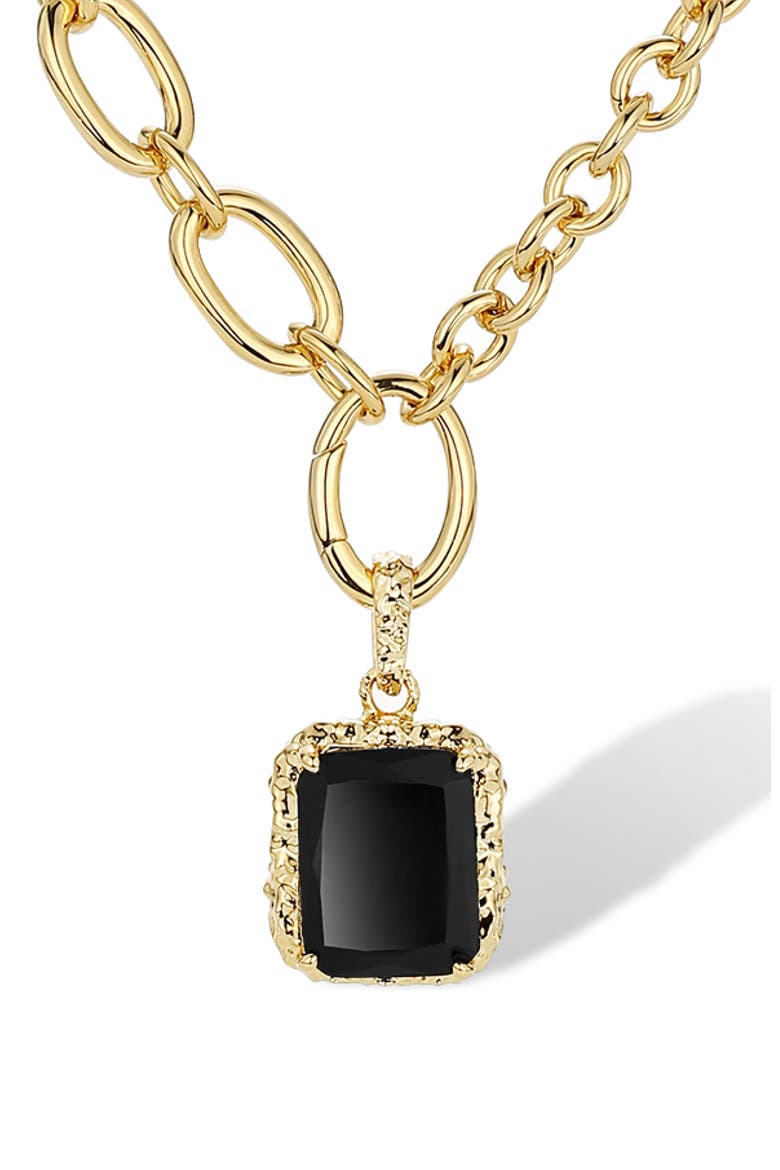 Agate Lava Necklace, Alternate, color, Gold & Black