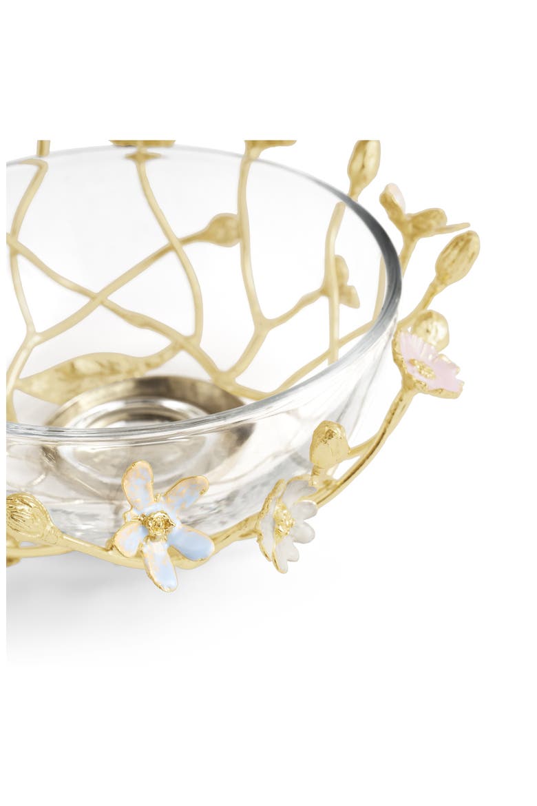 Wildflowers Small Glass Dinnerware Bowl, Alternate, color, GOLD MULTI