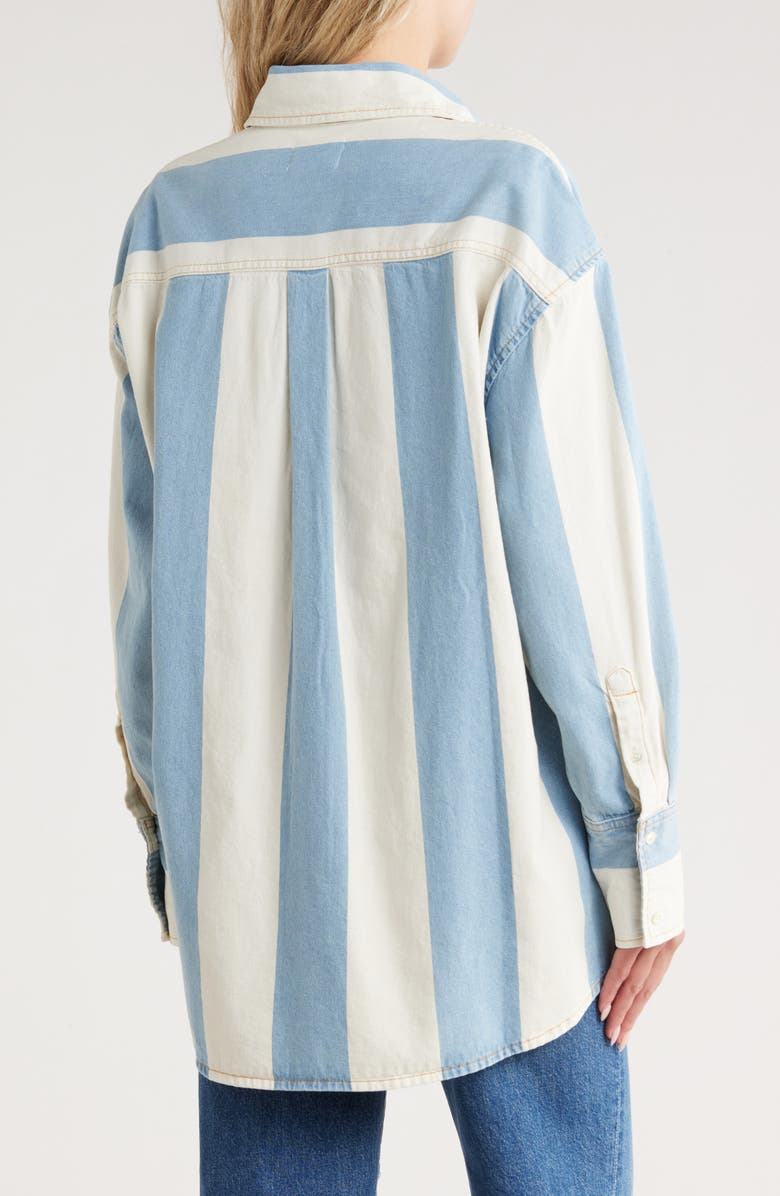 FRAME The Borrowed Cotton Button-Up Shirt, Alternate, color, Summer Stripe