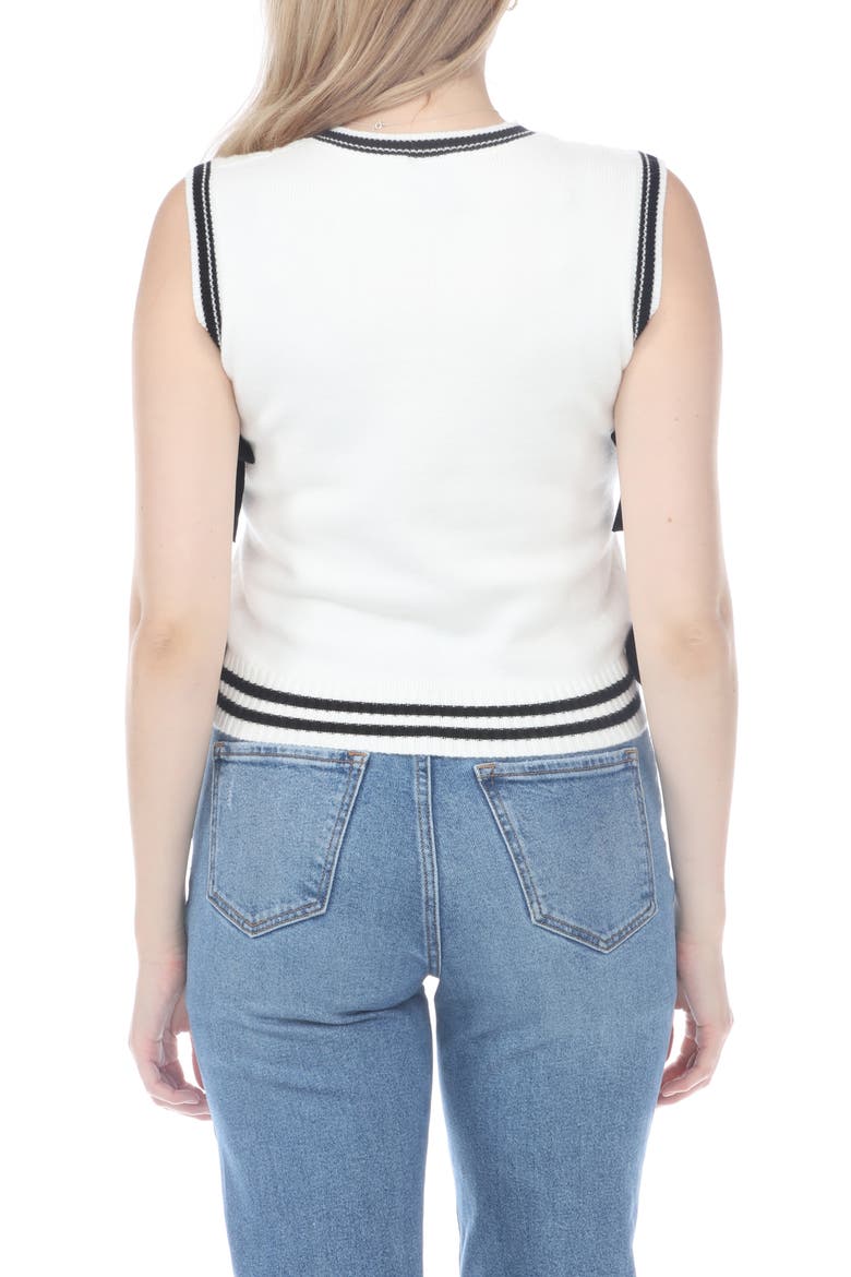 Cable Stitch Side Tie Sweater Vest, Alternate, color, WHITE