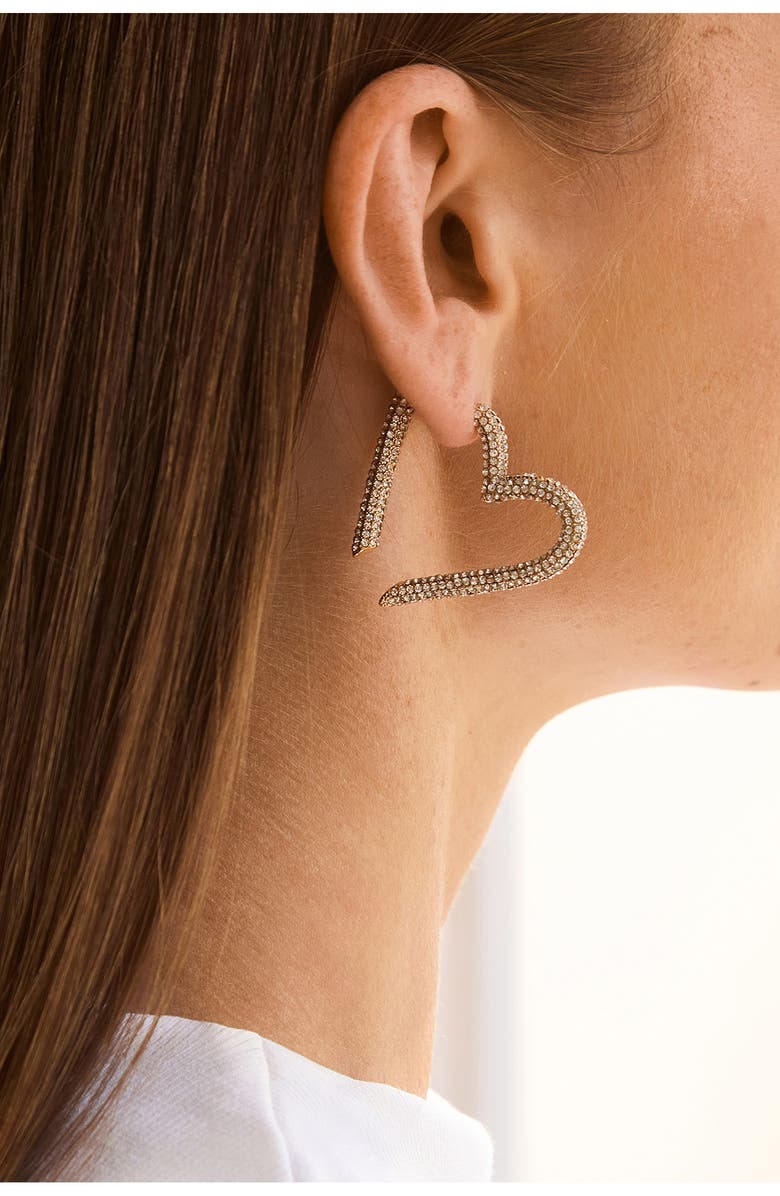 BaubleBar Emory Heart Hoop Earrings, Alternate, color,