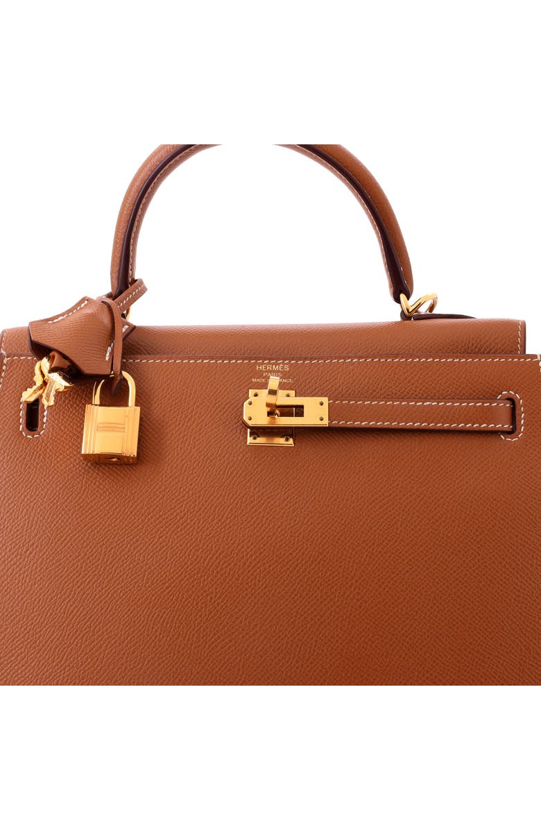 Pre-Owned Hermes Kelly Handbag Brown Epsom with Gold Hardware 25, Alternate, color, Gold