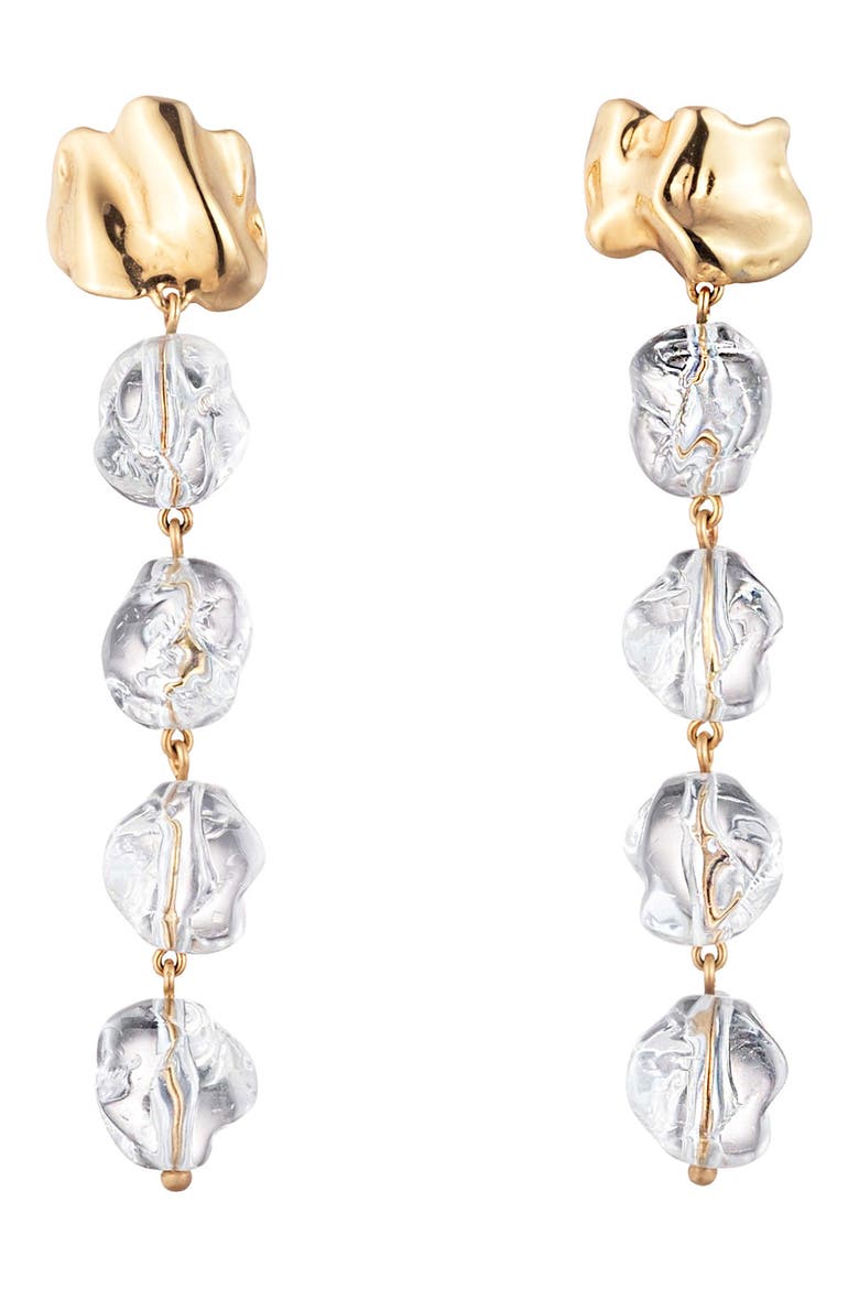 Lucite® Drip Earrings, Main, color, GOLD