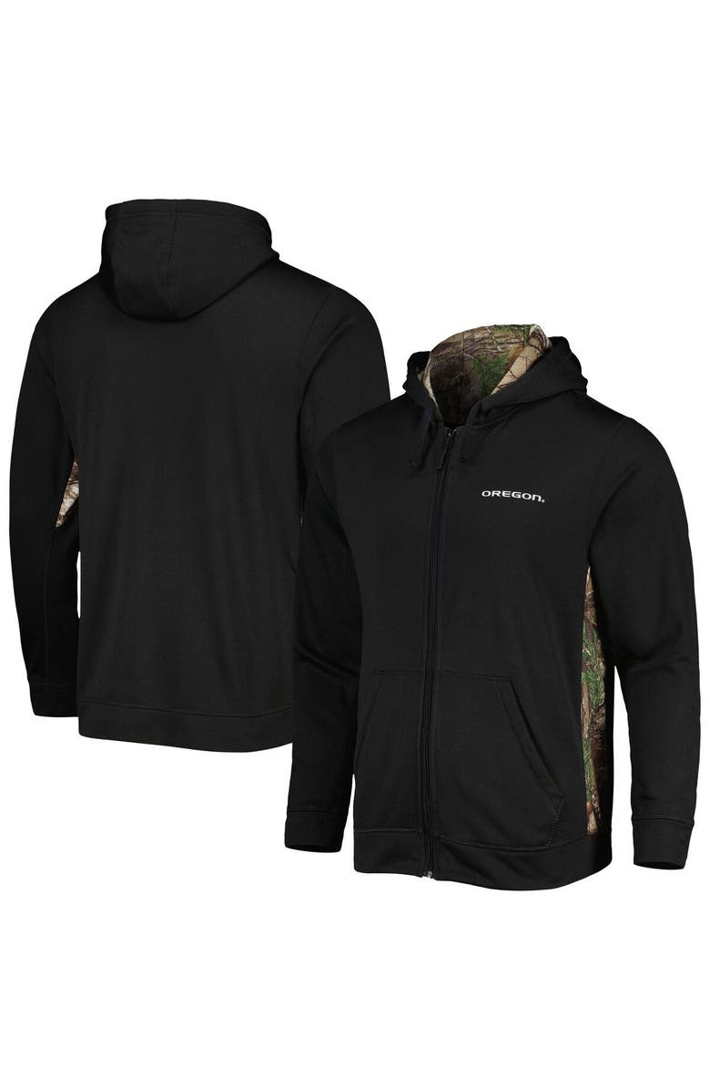 DUNBROOKE Men's Dunbrooke Black/Camo Oregon Ducks Decoy Full-Zip Hoodie, Main, color, 
