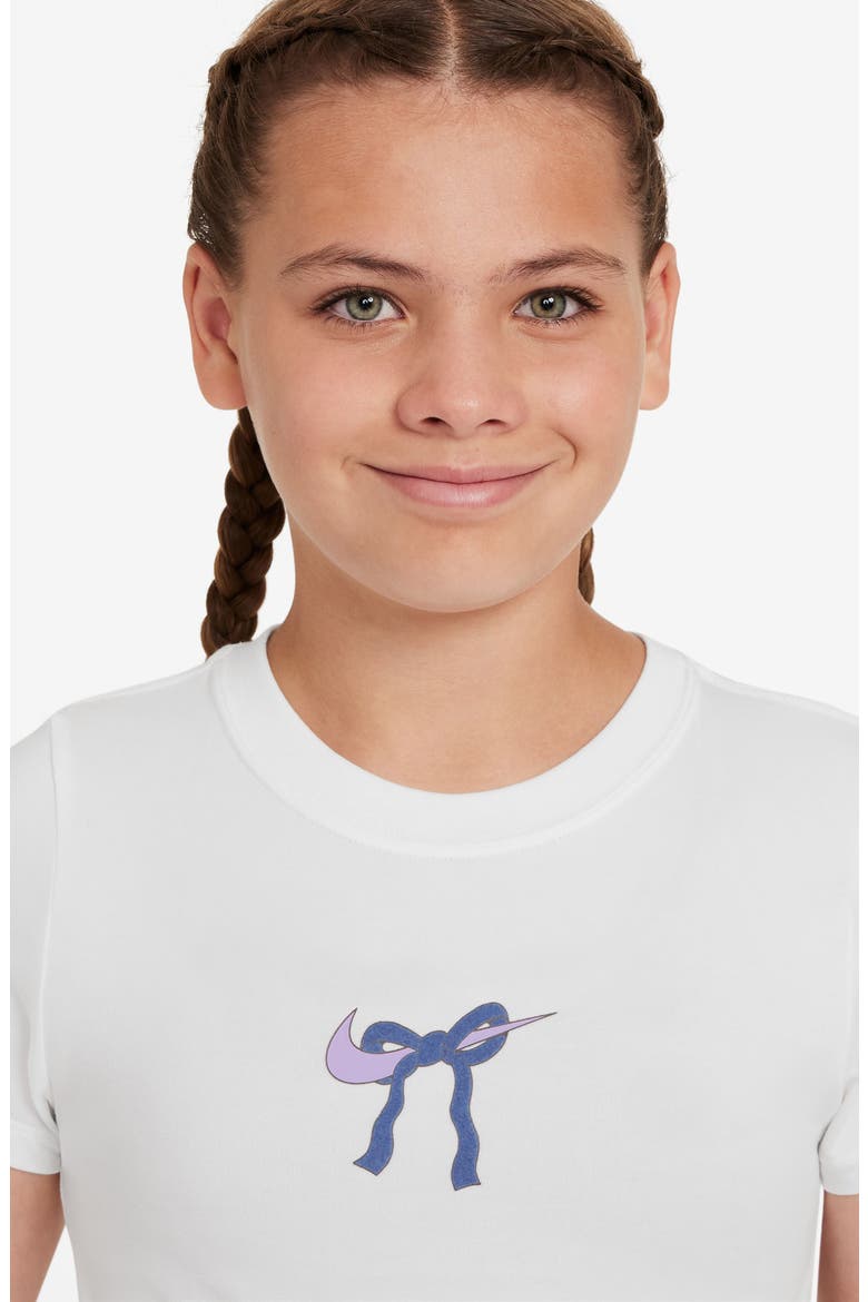 Kids' Sportswear Graphic Crop T-Shirt, Alternate, color, WHITE