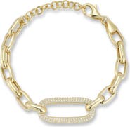 CHLOE AND MADISON Cubic Zirconia Pavé Chain Bracelet