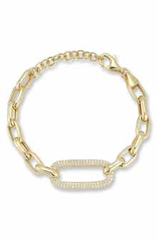 CHLOE AND MADISON Cubic Zirconia Pavé Chain Bracelet
