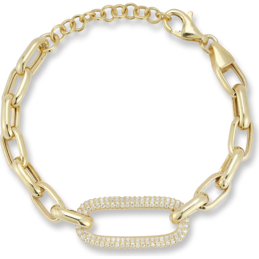 CHLOE AND MADISON Cubic Zirconia Pavé Chain Bracelet in Gold at Nordstrom Rack