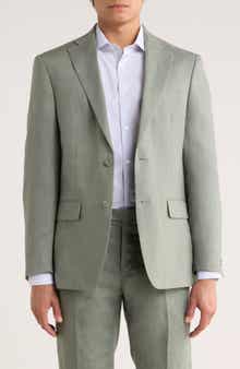 Tommy Hilfiger Two Button Notch Lapel Woven Linen Sport Coat