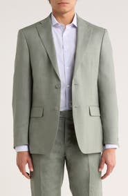 Tommy Hilfiger Two Button Notch Lapel Woven Linen Sport Coat