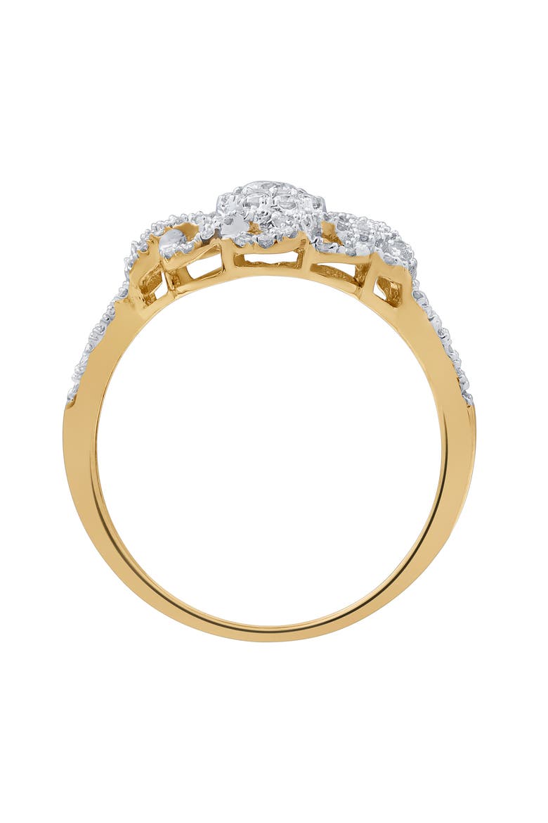 Caeloria 0.95 Cts Natural Diamond Floral Cluster 14K Gold Ring, Alternate, color, 14K Yellow Gold