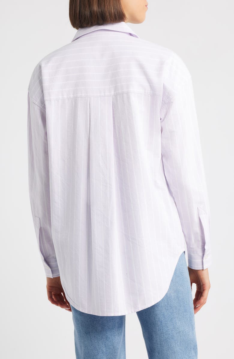 beachlunchlounge Stripe Oversize Shirt, Alternate, color, Lilac Breeze