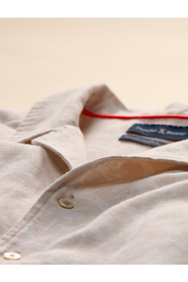 Big & Tall Brad Print Linen-Blend Sport Shirt, Alternate, color, TAN