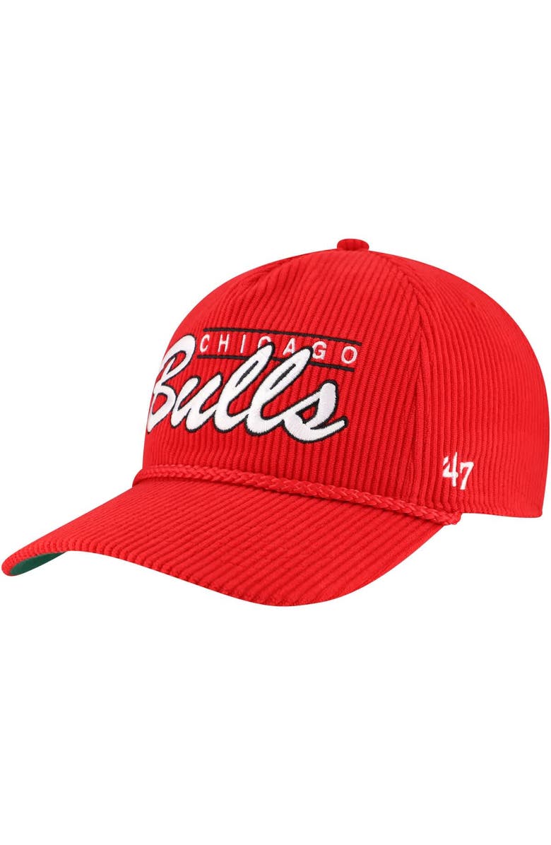 '47 Men's '47 Red Chicago Bulls Double Header Sidepatch Cord Hitch Adjustable Hat, Alternate, color, Red