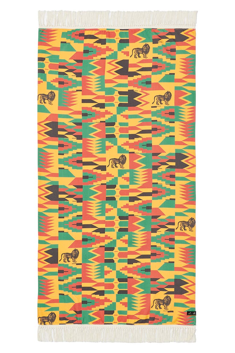 Rocker Beach Towel, Main, color, YELLOW MULTI