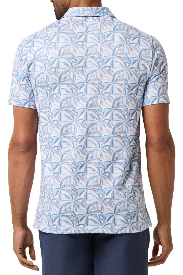 Featherweight Parade Palm Print Performance Polo, Alternate, color, WHITE