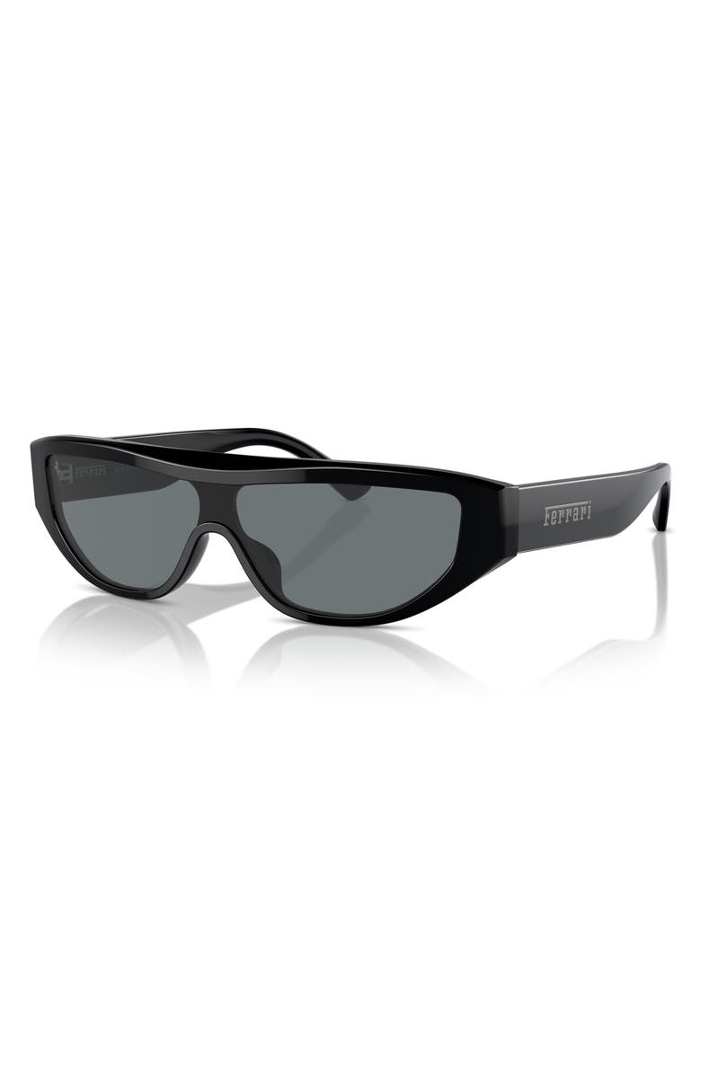 Scuderia Ferrari 125mm Rectangular Shield Sunglasses, Alternate, color, Black / Grey