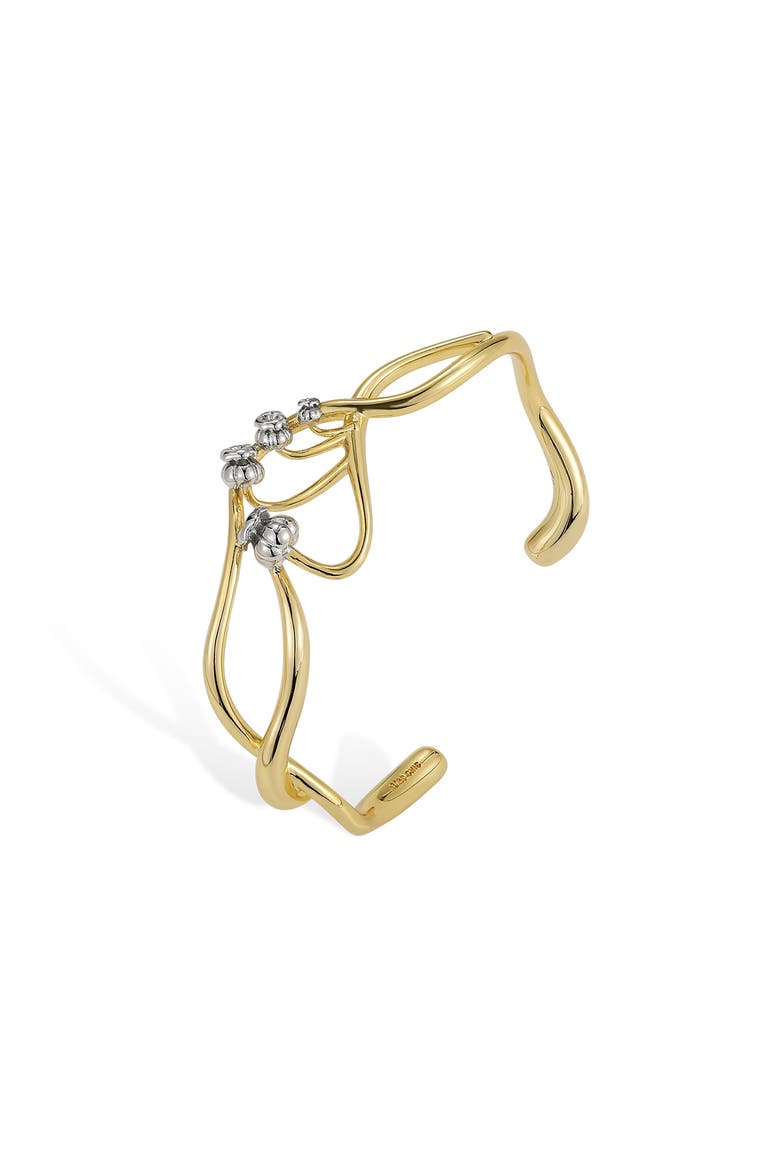 Lily of the Valley Bangle, Main, color, Gold & White