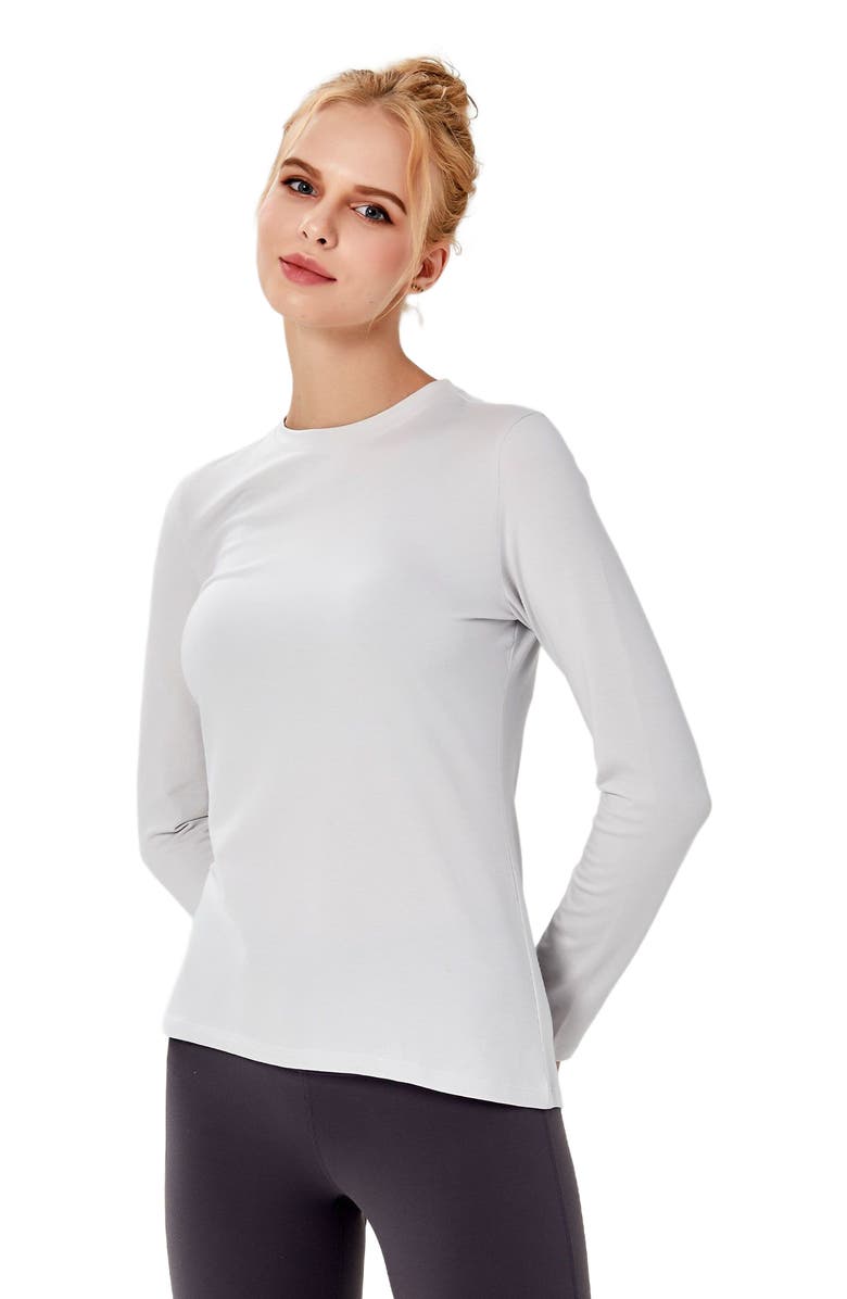 Rebody Active Pima Going Long Sleeve Top, Main, color, Ice Grey