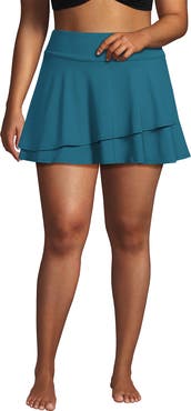 Lands' End High Waisted Tulip Hem Swim Skort