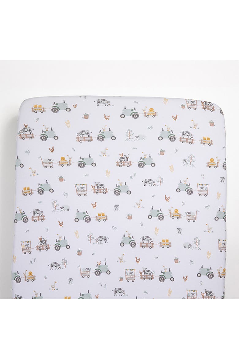 Cotton Jersey Fitted Sheet, Alternate, color, Tractor Ride