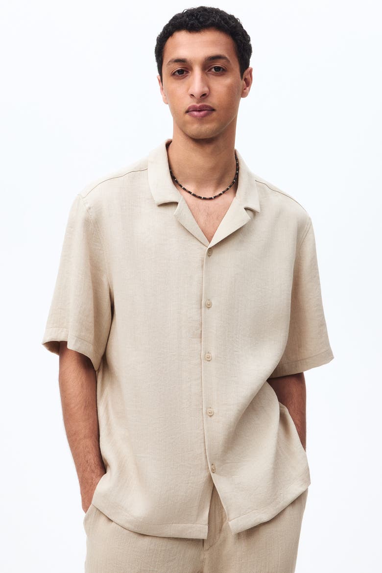 Relaxed Fit Resort Shirt, Main, color, Beige